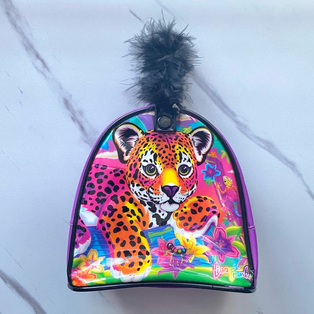 VTG Lisa Frank Hunter leopard small feather handle handbag